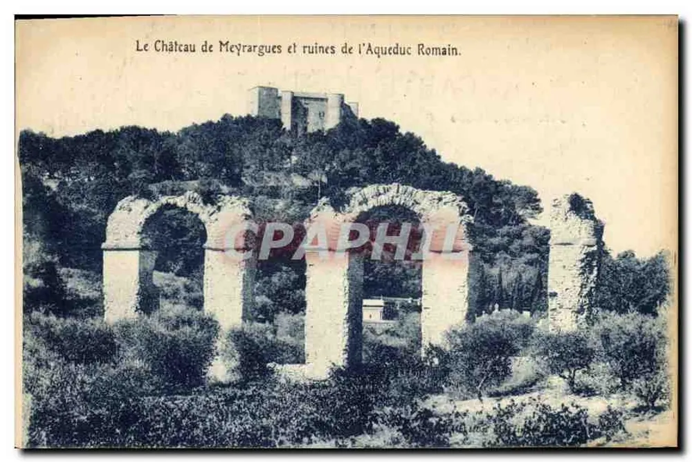 Schloss Meyrargues und Ruinen des römischen Aquädukts — Panoramablick — unbekannter Verlag - Vorderseite