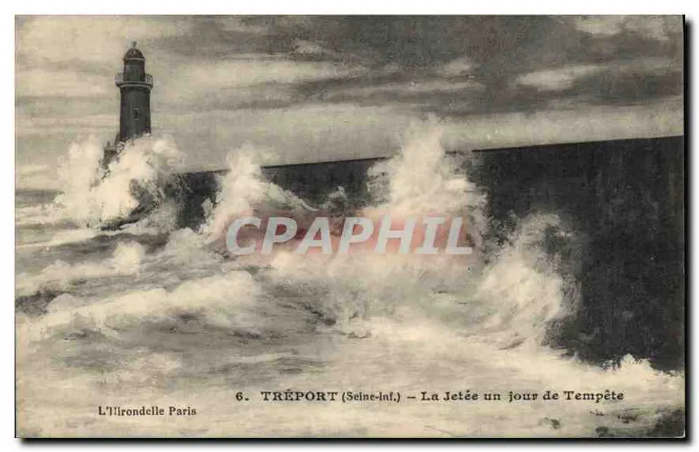 Tréport (Seine-Inf.) — Die Mole an einem stürmischen Tag — L'Ilironnelle Paris, n°6 - Vorderseite