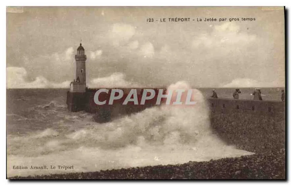 Le Tréport - A Ponte em tempo ruim — Edição Arnault, Le Tréport, n°123 - Frente