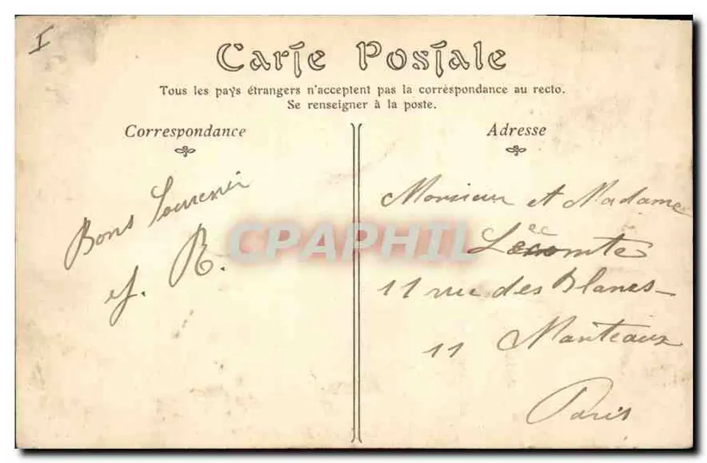 Le Tréport — A ponte em um dia de tempestade — ND. Fot. - Verso