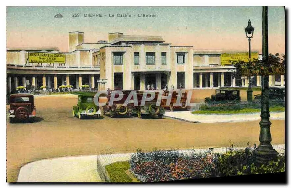 Dieppe - O Casino - A Entrada — editor Cité des Arts Rickumésaniques, Strasbourg, n° 259 - Frente