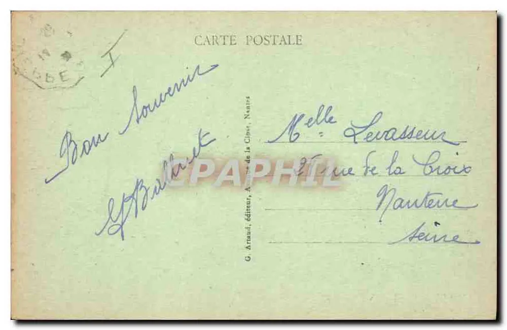 Dieppe - Die Esplanade des Casinos und das Schloss — G. Arnaudi, Verlag, Nantes, Nr. 82 - Rückseite
