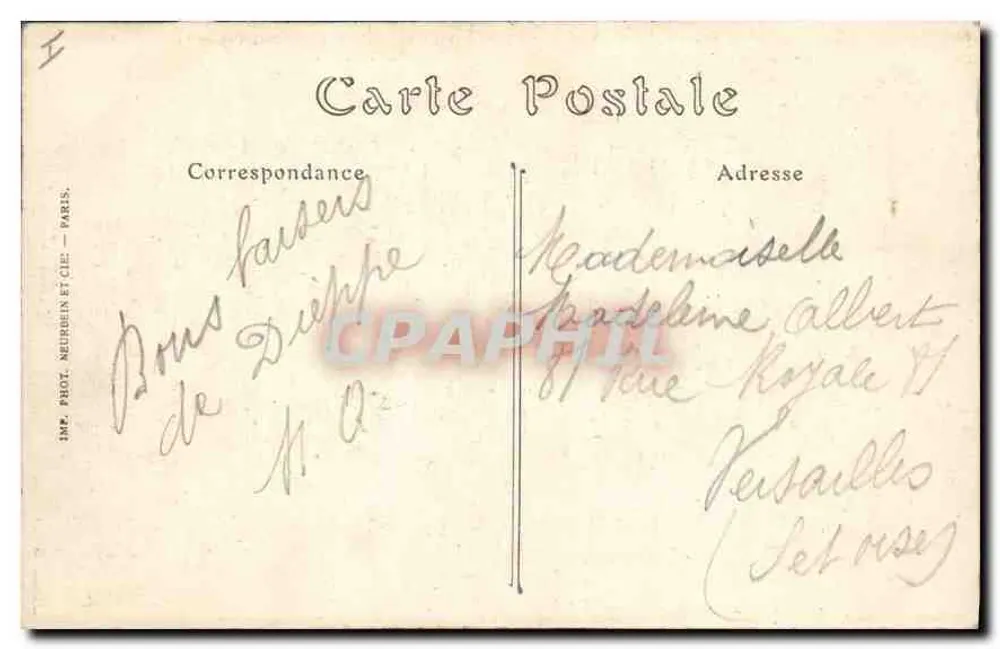 Dieppe — A Dique em um Dia de Tempestade — ND. Fot. - Verso