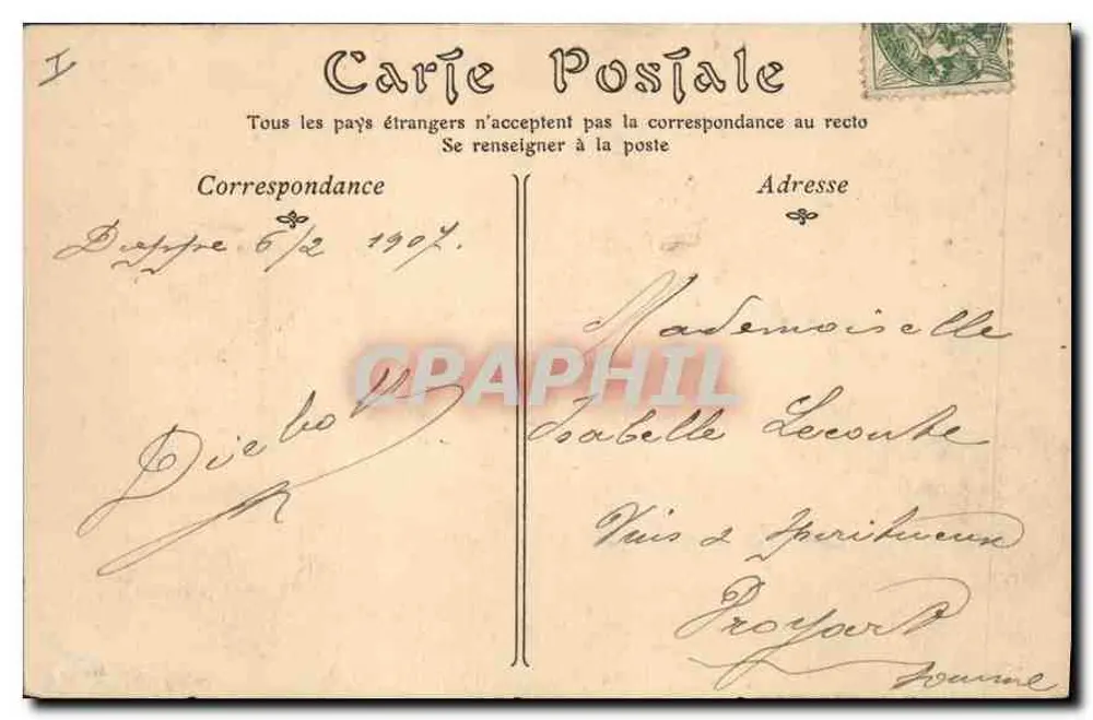 Dieppe — A ponte em um dia de tempestade — ND Photo - Verso