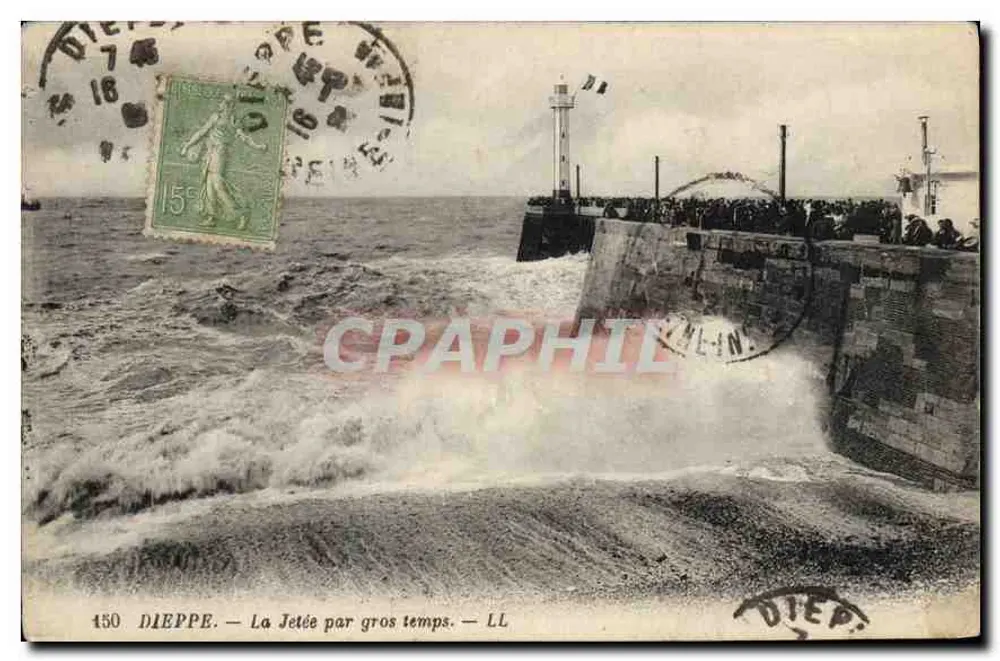 Dieppe — A Dique em tempo de tempestade — LL - Frente