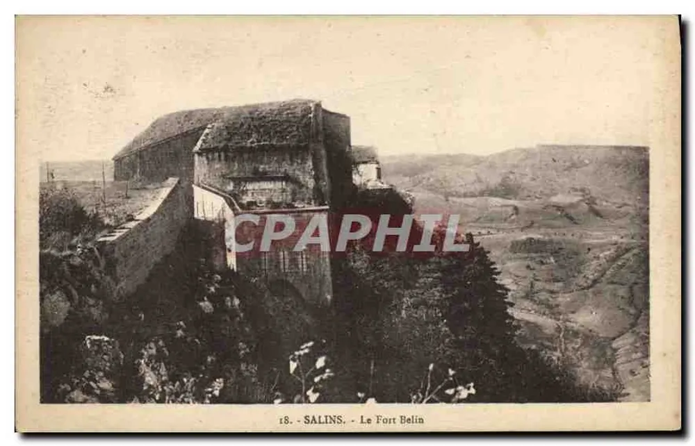 Salins - Le Fort Belin — fortification en ruine sur un promontoire, éditeur SALINS, n° 18 - Frente