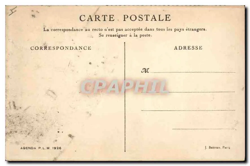 Jura — Ansicht der Bienne-Tal bei Saint-Claude — Agenda P.L.M. 1926 - Rückseite
