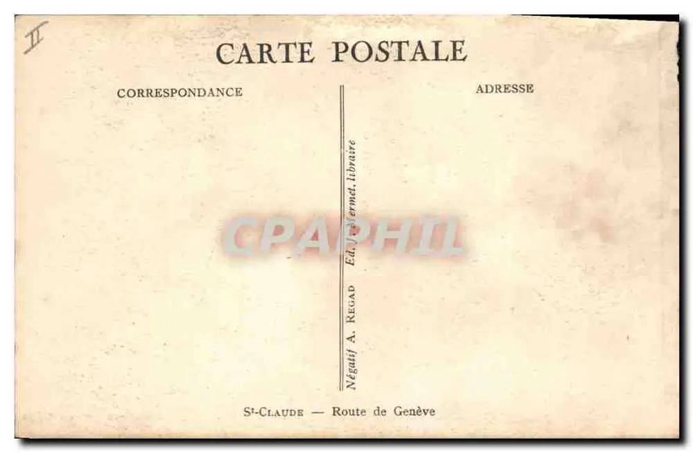 Vista de Saint-Claude — editor Negatif A. Regad — n° II - Verso