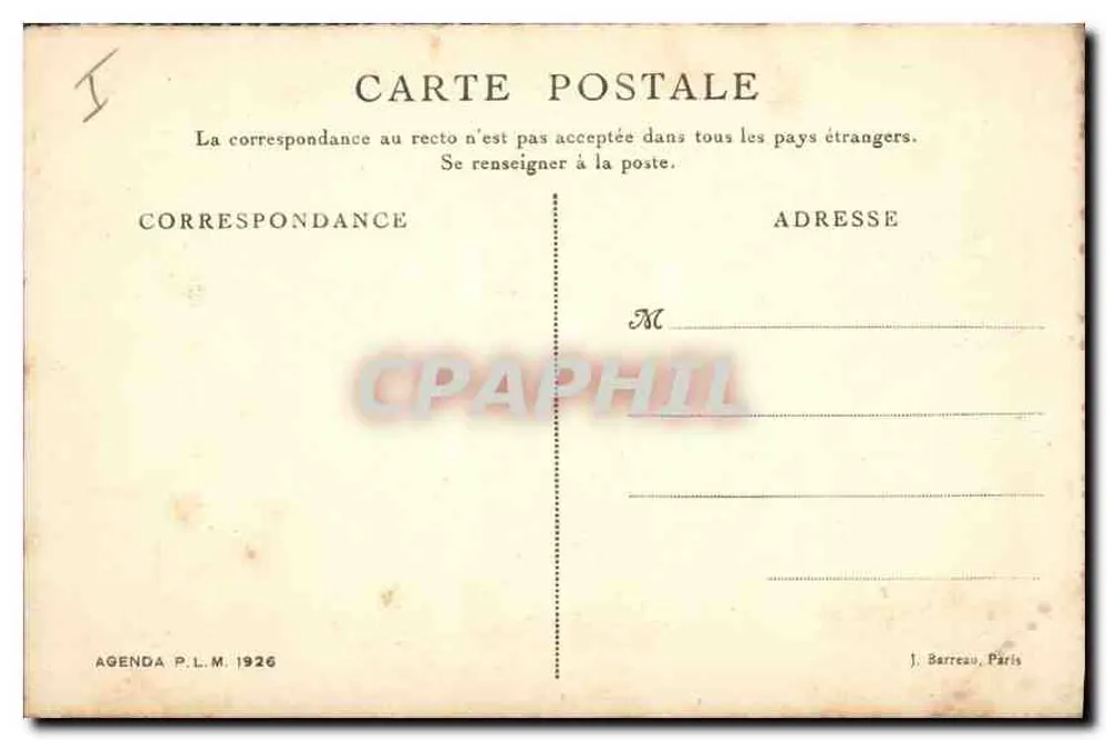Jura — Tal der Bièvre nahe Saint-Claude — Agenda P.L.M. 1926 - Rückseite