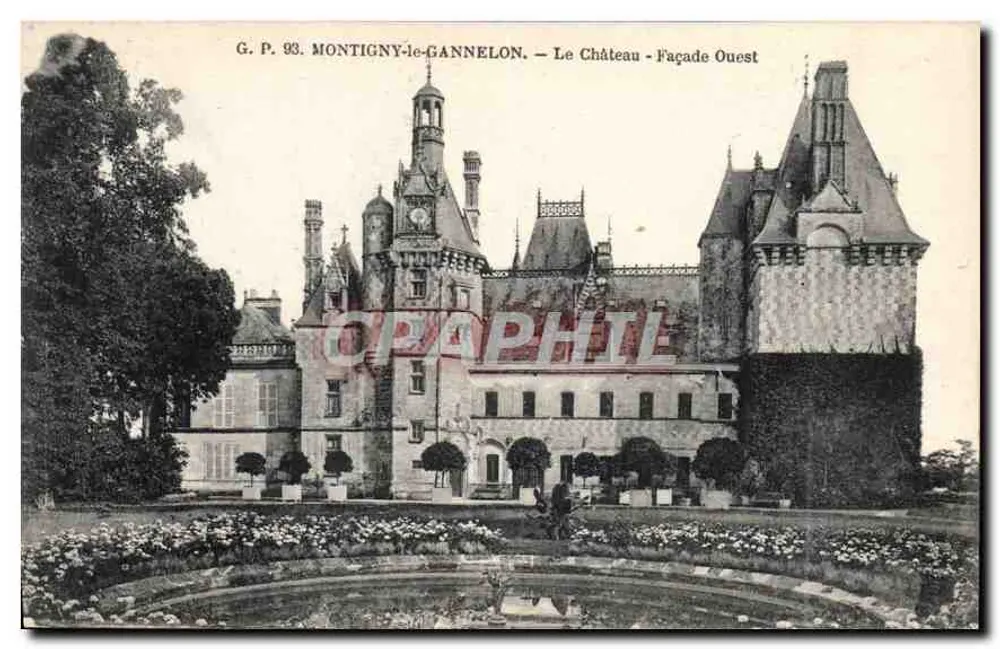 Montigny-le-Gannelon — Das Schloss - Westfassade — G. P. 93 - Vorderseite