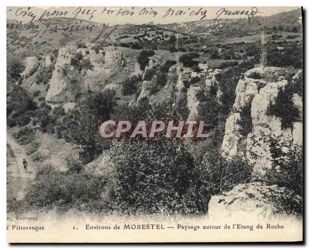 Um MORESTEL — Landschaft um den Etang de Roche — Verlag Pittoresque, Nr. 1 - Vorderseite
