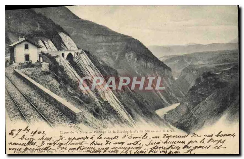 Landschaft der Rivolte — Pass der Rivolte mit 300 m Steigung über den Drac — Papeterie des Alpes Eug. Robert, Grenoble - Vorderseite