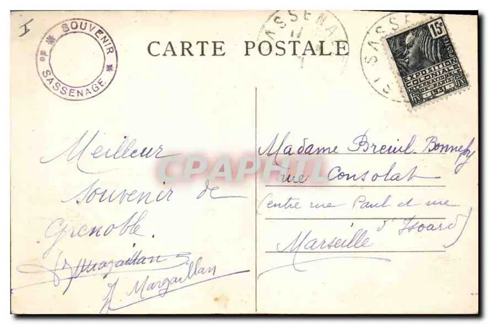 Dauphiné - Sassenage — Innere der Höhlen — La Cheminée du Diable - Rückseite