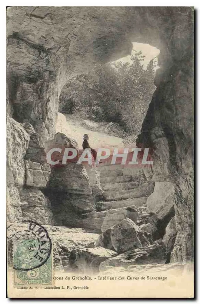Innenansicht der Cuves de Sassenage — Grenoble — Sammlung L. P., Grenoble - Vorderseite