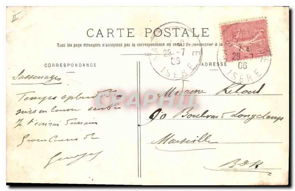 Sassenage - Le Furon — Dauphiné, Grenoble, uitgever Chiche A. V. n° 472 - Achterkant
