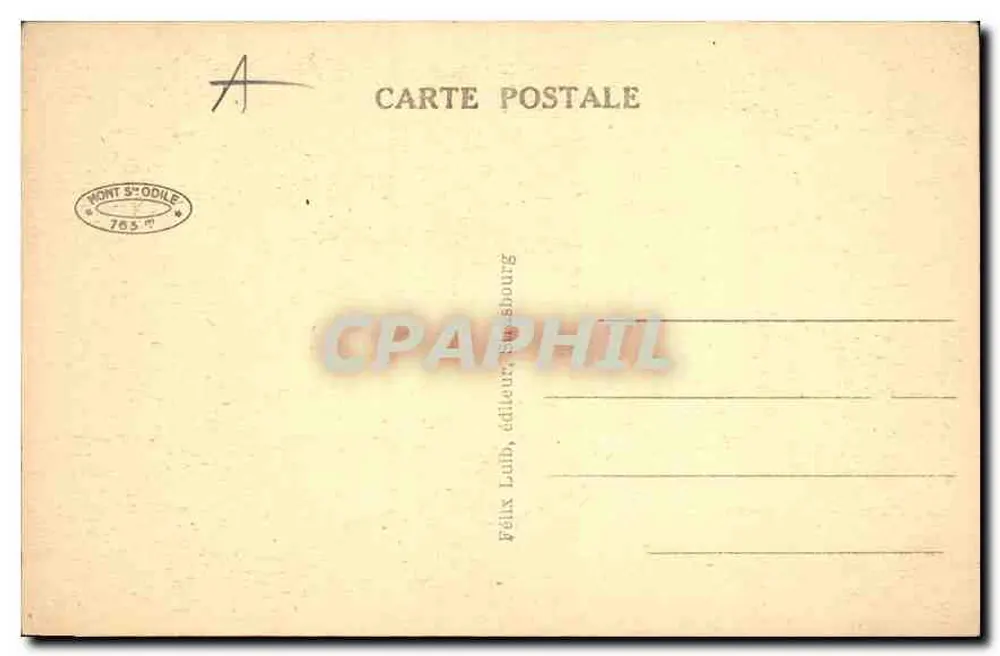 Convento SAINTE-ODILE — Interior da Igreja — Félix Laub, editor, Sébouurg - Verso