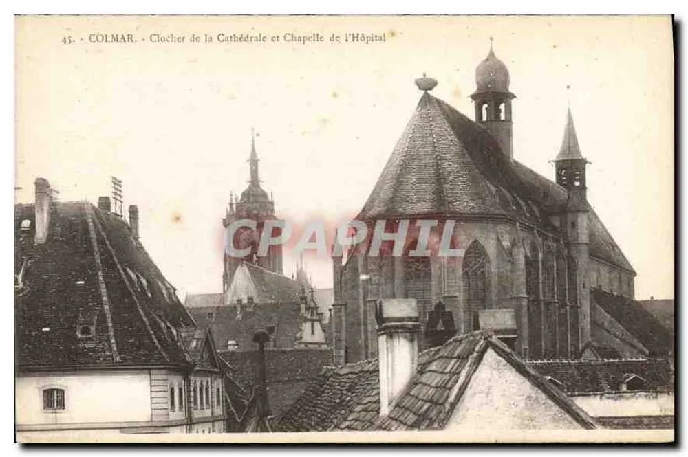 Colmar - Turm der Kathedrale und Kapelle des Hospitals — Verlag Ch. Sengeret, Straßburg - Vorderseite
