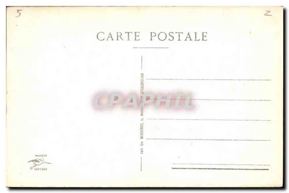 Mulhouse — Die Post und der Neue Bassin — Verlag CH. Berberet, Straßburg - Rückseite