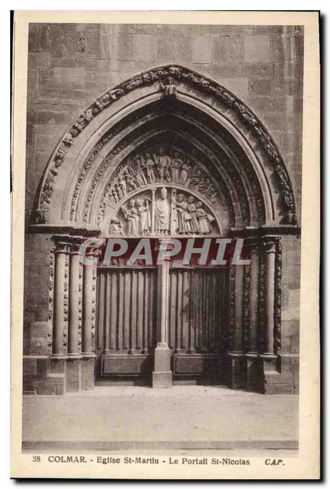 Colmar - Kirche St-Martin - Portal St-Nicolas — Antike Ansichtskarte n°38 - Vorderseite