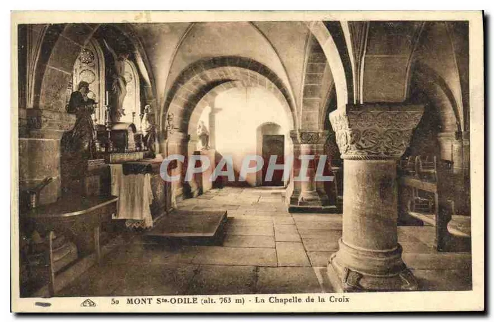 Mount St-Odile (alt. 763 m) — Kapelle der Kreuz — Schloss Elsaß - Vorderseite