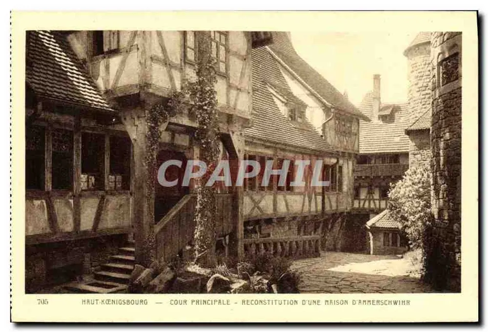 Haut-Königsbourg — Haupthof — Rekonstruktion eines Hauses aus Ammerschwihr - Vorderseite