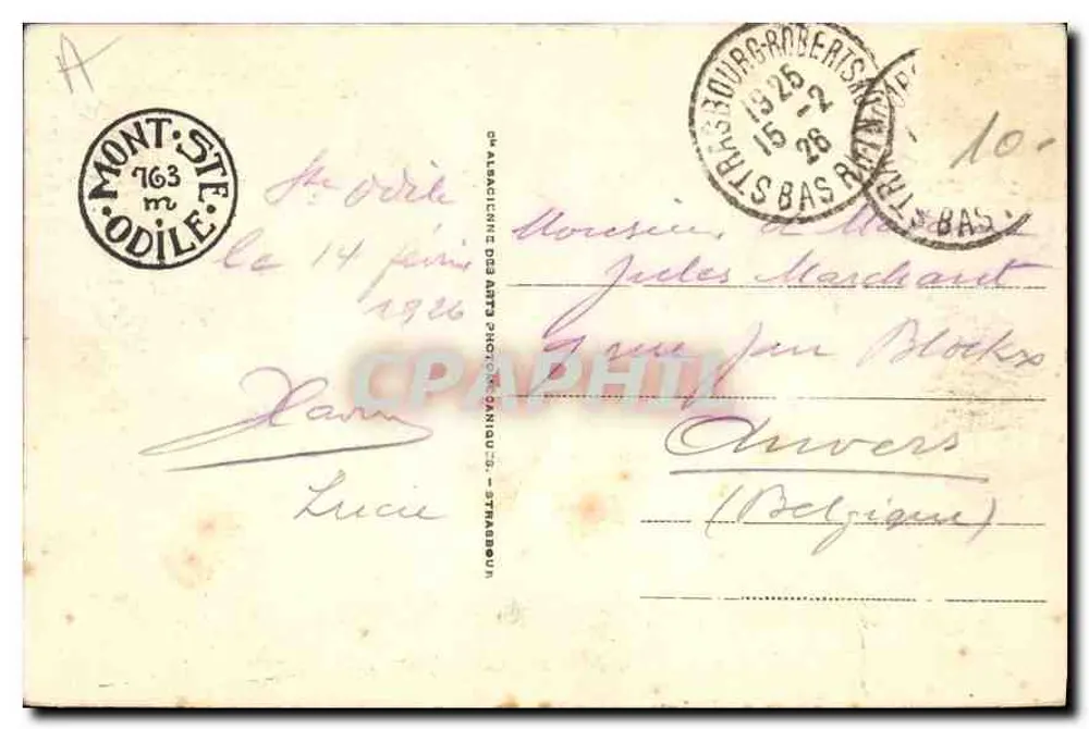 Monte Sainte-Odile (altitude 765 m) — O Muro Pagan — editor: Ch. Alsatique - Verso