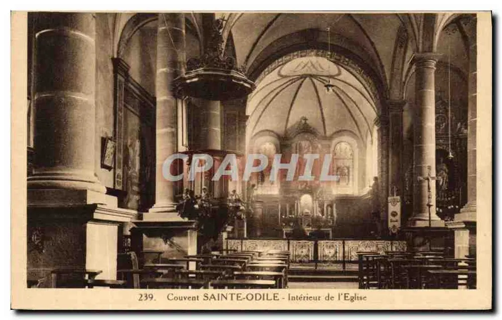 Convento SÃO ODILE - Interior da Igreja — Editor Félix Laub, Strasbourg, n° 239 - Frente