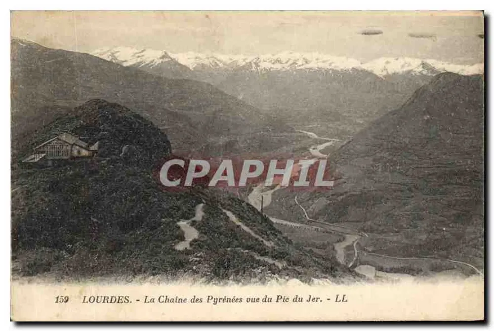 Lourdes - Die Pyrenäen von der Pic du Jer aus gesehen - LL - Vorderseite