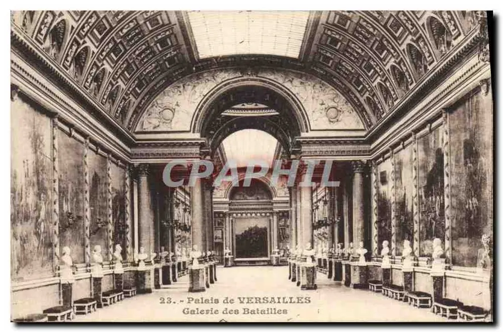 Palácio de VERSAILLES — Galeria das Batalhas — Editor F. David, Versailles - Frente