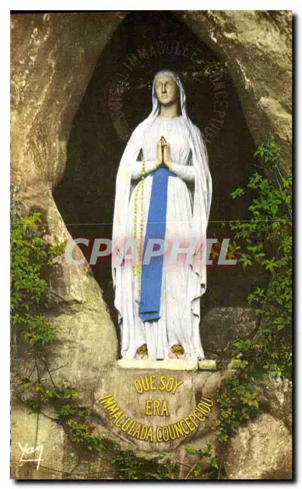 Notre-Dame de Lourdes — Estatua en la cueva — Edición Yan Rose - Anverso