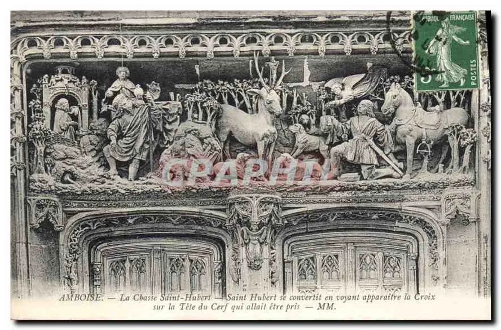 Amboise — A Caça de São Huberto — São Huberto se converte ao ver a Cruz na Cabeça do Cervo que seria capturado — MM. - Frente