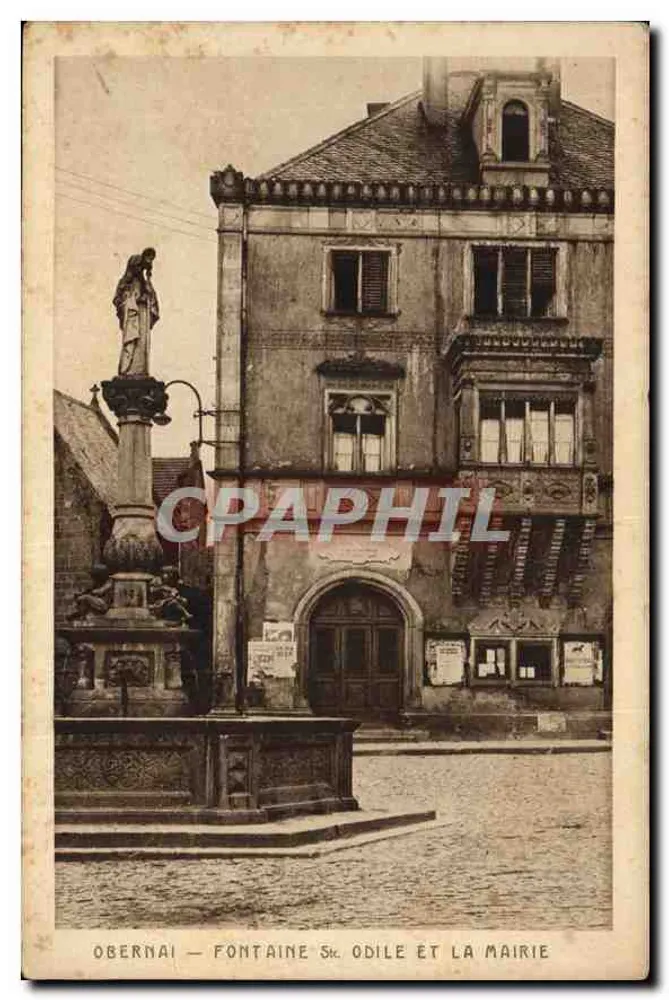Obernai — Fontaine St. Odile und das Rathaus - Vorderseite