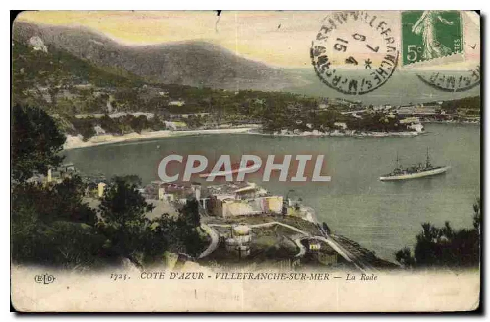 Côte d'Azur - Villefranche-sur-Mer — La Rade — Éditeur E.D. n°1723 - Vorderseite