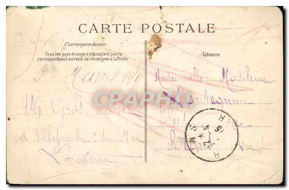 Côte d'Azur - Villefranche-sur-Mer — La Rade — Éditeur E.D. n°1723 - Rückseite