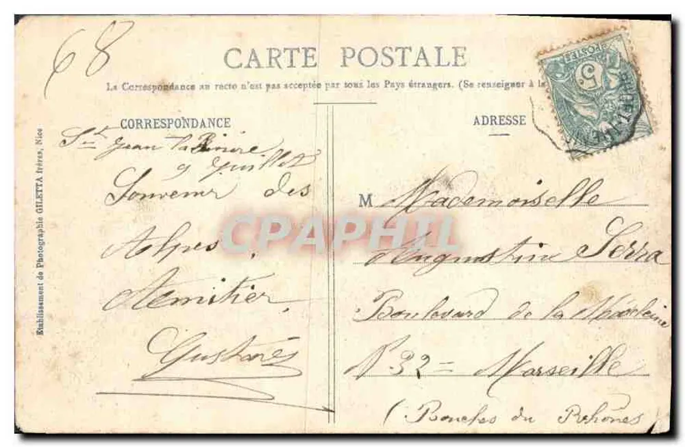 BREIL - Vallei van de Roya (Alp.-Mar.) — Uitgave Gilelta, foto Nice, n° 1263 - Achterkant