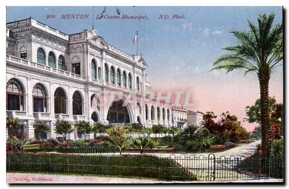 Menton. O Casino Municipal — Tersling, Arquiteto — N.D. Fot. n° 902 - Frente