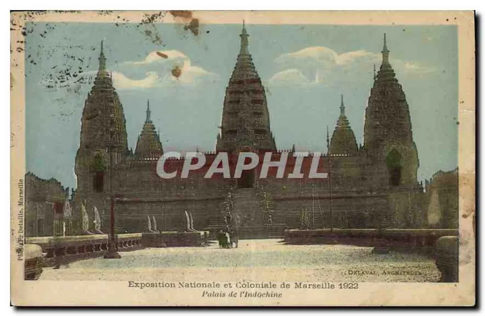 Palast der Indochina — Nationale und Koloniale Ausstellung von Marseille 1922 — F. Delattre, Architekt - Vorderseite