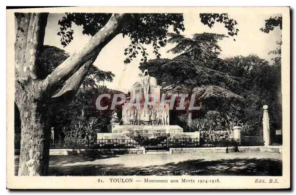 Toulon — Monumento aos Mortos 1914-1918 — Edit. B.S. - Frente