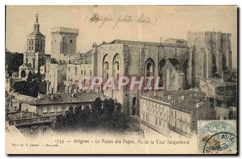 Avignon — Das Palais des Papes. Ausblick von der Tour Jacquemard — Verlag E. Lacour, Serie 1745 - Vorderseite