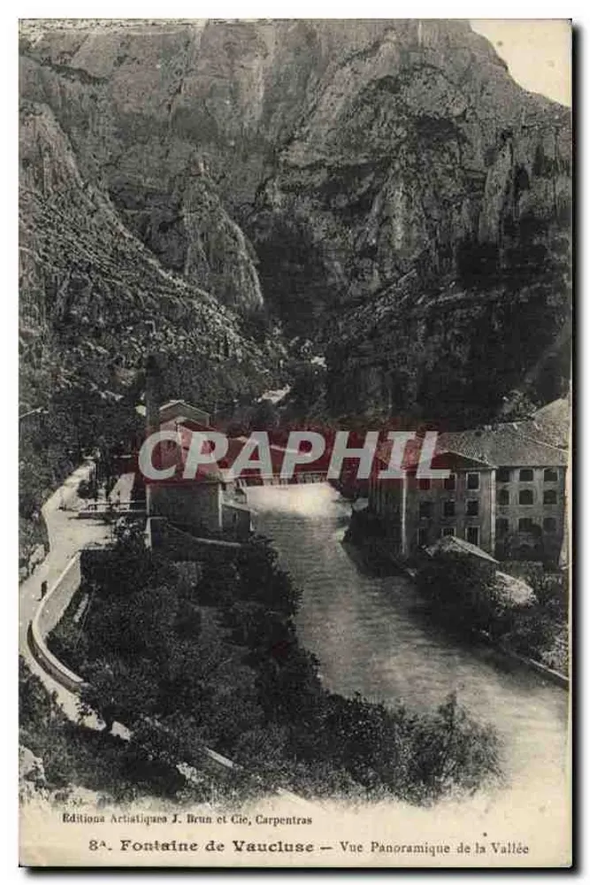 Fontaine de Vaucluse — Panoramablick in die Schlucht — Éditions Artistiques J. Brun et Cie, Carpentras - Vorderseite