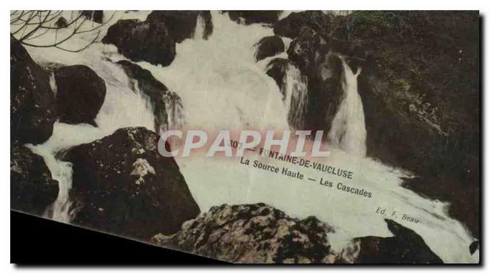 Fontaine-de-Vaucluse — A Fonte Alta — As Cataratas — Ed. F. Beau - Frente