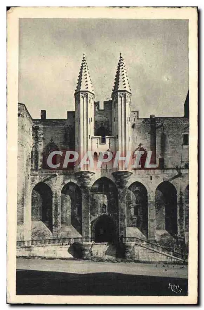 Avignon — Palast der Päpste — Haupteingang mit den Echauguettes — Verleger Bella - Vorderseite
