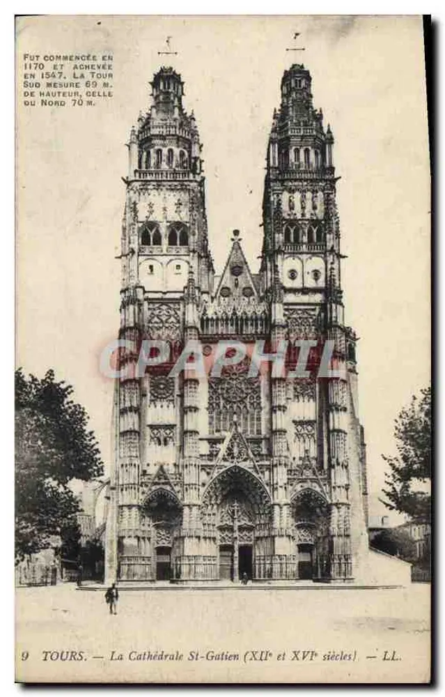 Tours — A Catedral Saint-Gatien (séculos XII e XVI) — LL. n°9 - Frente