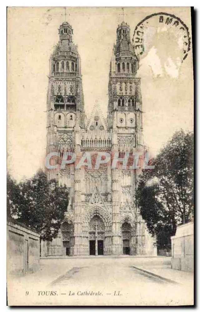 Tours — La Cathédrale — éditeur L.L. n°9 - Frente