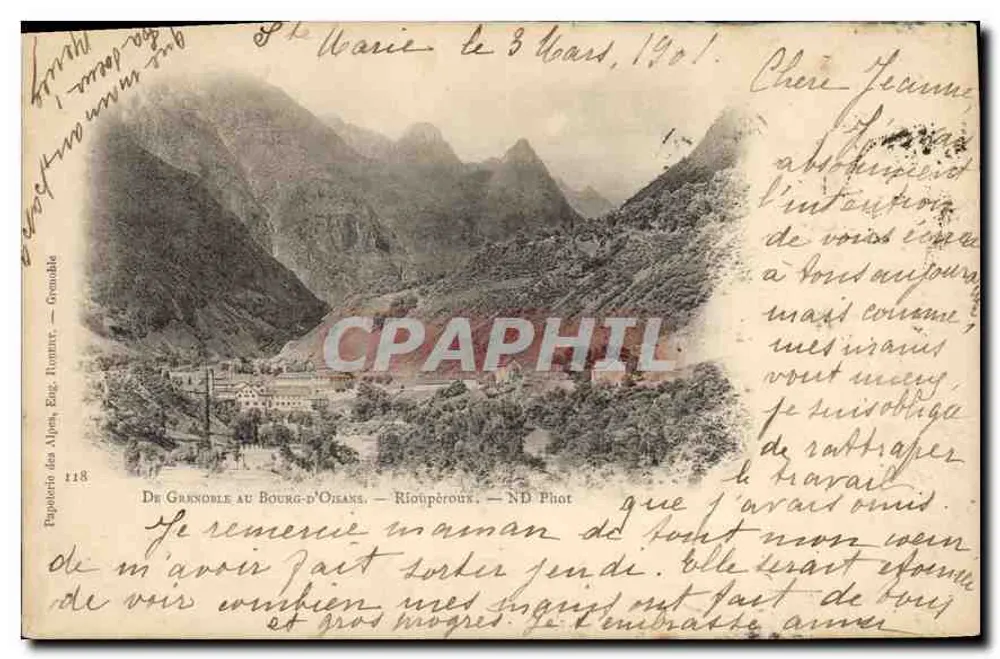 Bourg-d'Oisans — Vista das Alpes — ND Phot, Grenoble, n°118 - Frente