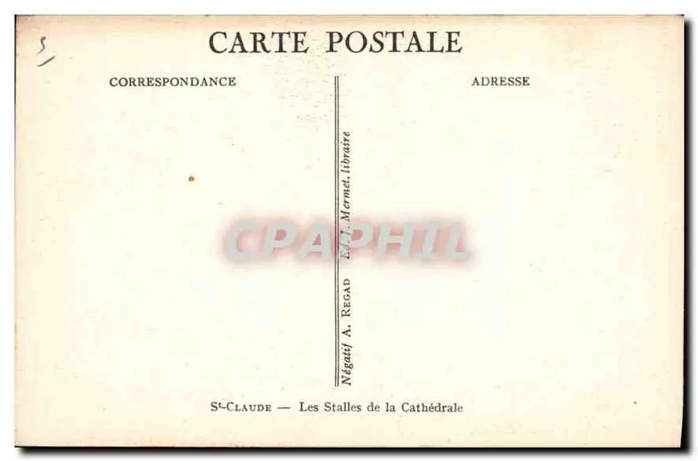 St-Claude — As Stalles da Catedral — Éd. L. Mernet - Verso