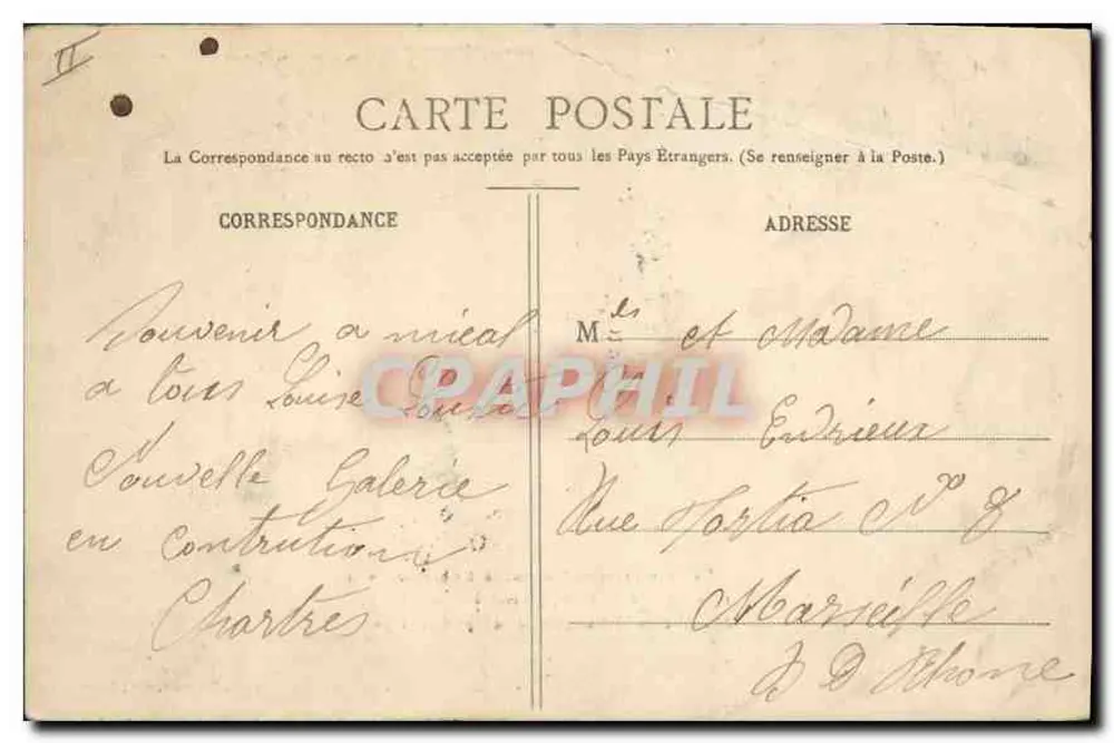 Chartrés — Collage de vues locales et portrait de Marceau — Gh. Fonceault, édit., Droux - Verso