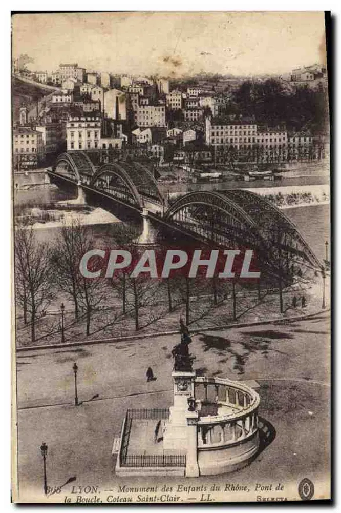 LYON — Denkmal der Kinder des Rhône, Brücke der Schleife, Hügel Saint-Clair — Selecta - Vorderseite