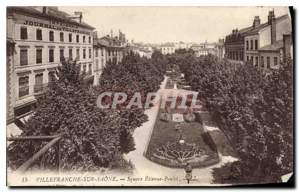 Villefranche-sur-Saône — Piazza Étienne-Poulet — Tipografia del Giornale di Villefranche - Recto