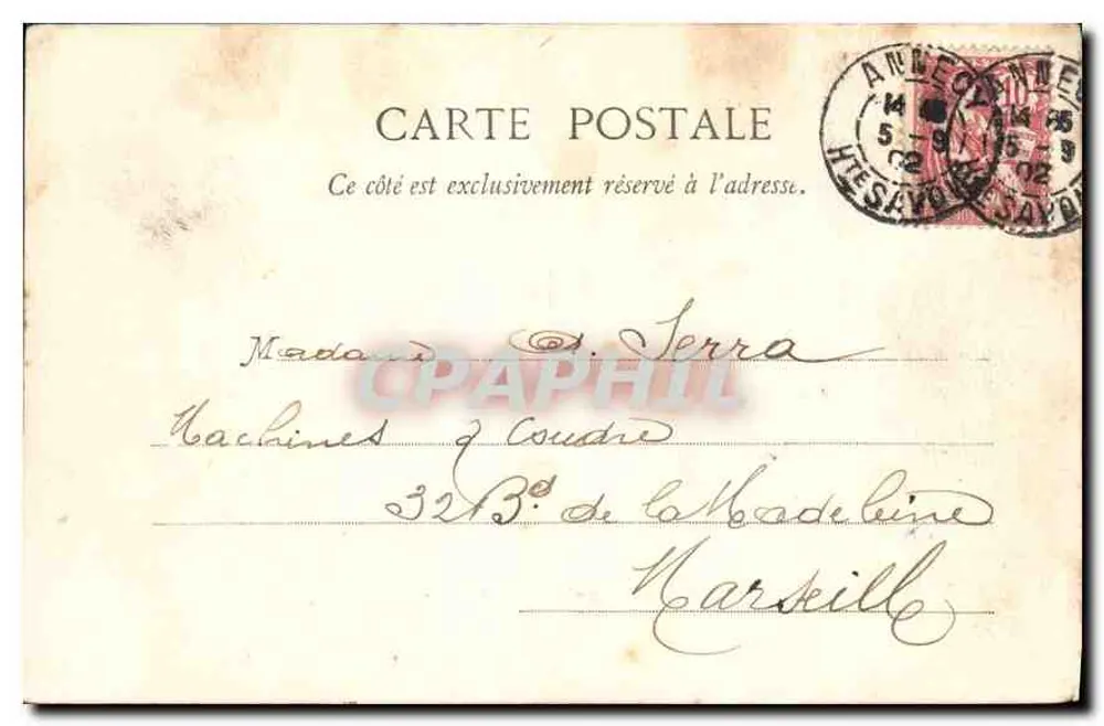 Castelo de Nemours — Annecy — editor Titter, n° 251 - Verso